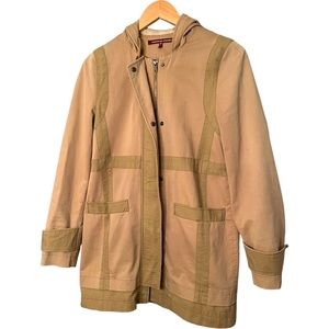 Comptoir des Cotonniers Khaki Light Coat with Hood, Sz M